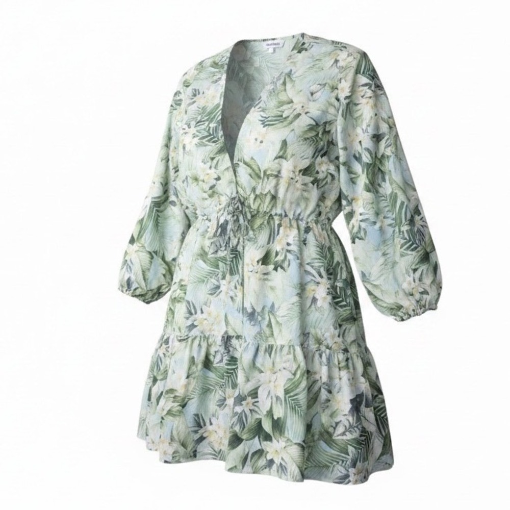 Tommy Bahama Womens Large Paradise Fronds Open Front Tunic Swim Cover Up NWT